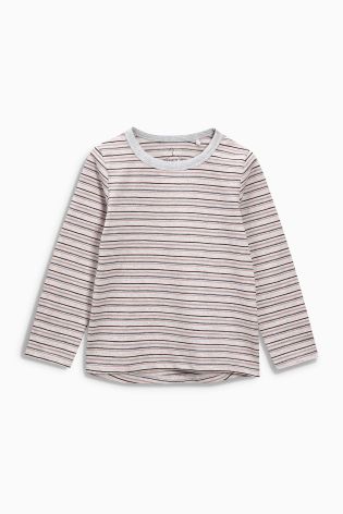 Grey/Cream/Stripe Long Sleeve Character T-Shirts Three Pack (3mths-6yrs)